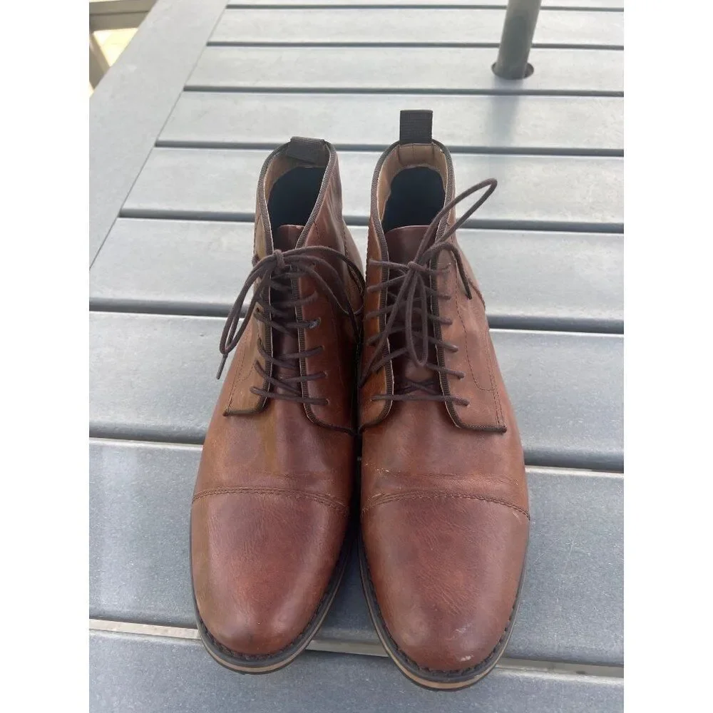 APT. 9 Men Tan Lace-Up Ankle Boots Shoes Size 10.5 M